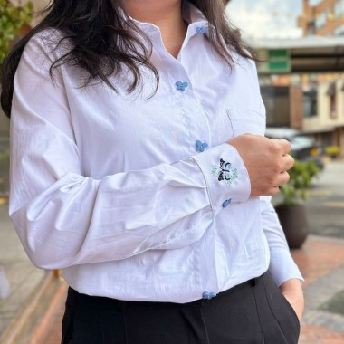 camisa oxford mujer